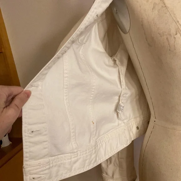 GAP Optic White Denim Trucker Jacket Monogram Coastal Cowgirl Western Rodeo - Picture 6 of 13